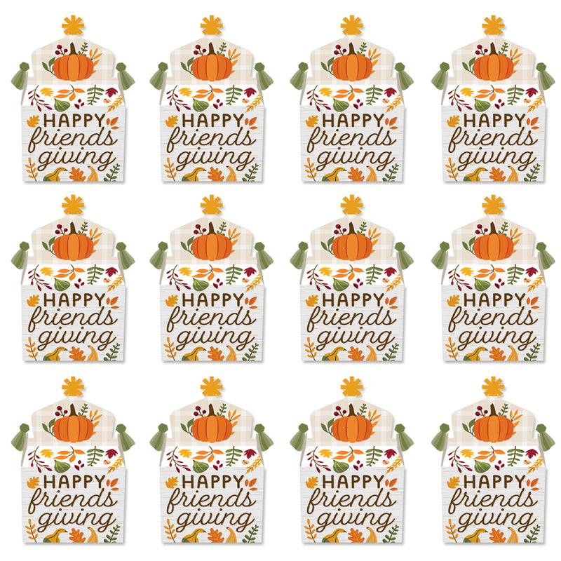 Fall Friends Thanksgiving - Treat Box Party Favors - Friendsgiving Party Goodie Gable Boxes - Set of 12