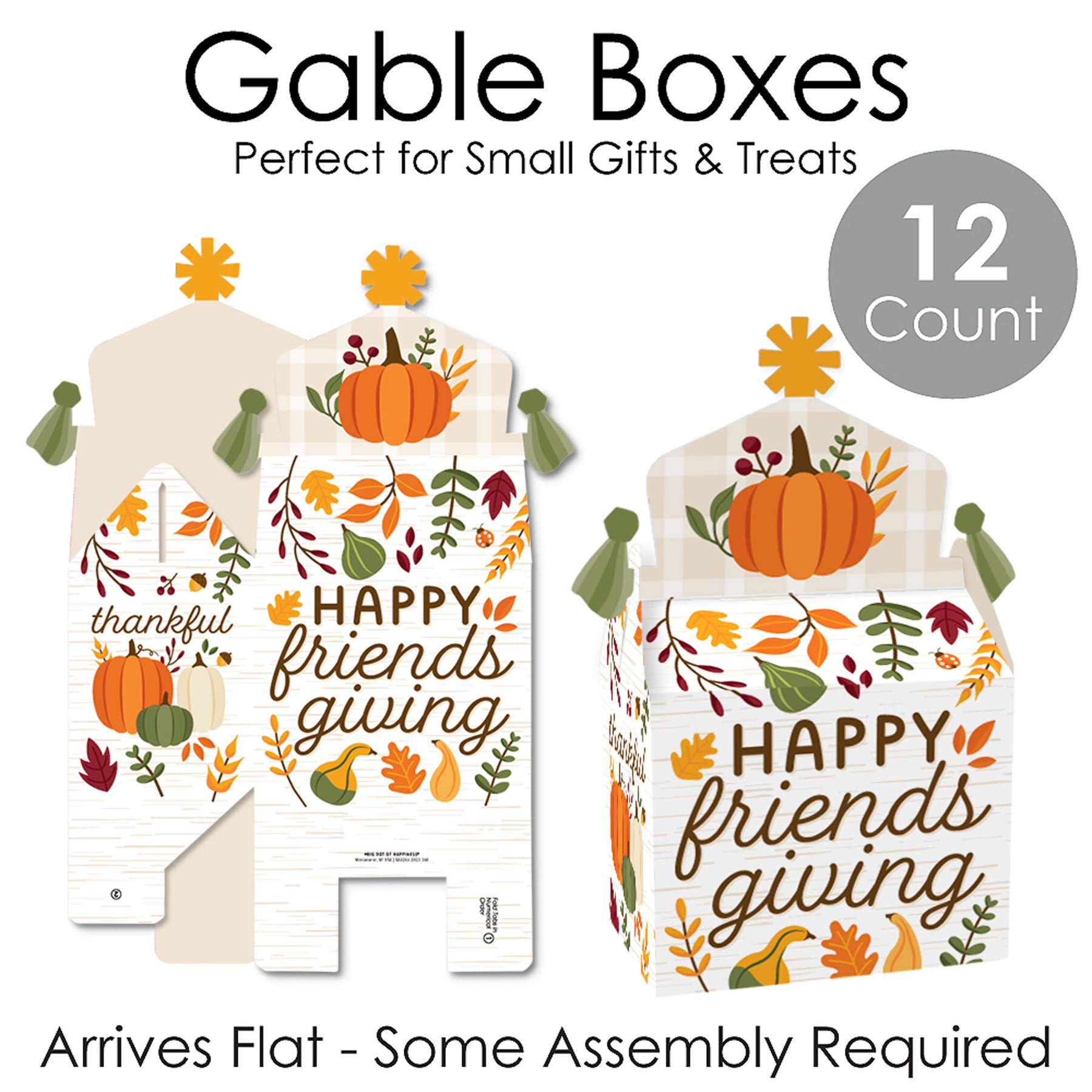 Big Dot Of Happiness Fall Friends Thanksgiving - Treat Box Party Favors -  Friendsgiving Party Goodie Gable Boxes - Set Of 12 : Target