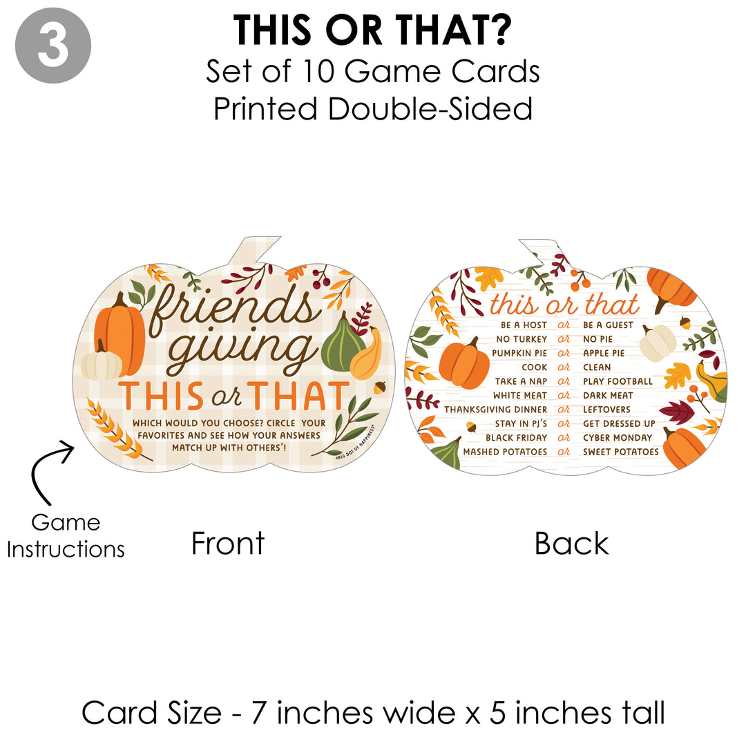 Fall Friends Thanksgiving - 4 Friendsgiving Party Games - 10 Cards Each - Gamerific Bundle