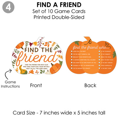 Fall Friends Thanksgiving - 4 Friendsgiving Party Games - 10 Cards Each - Gamerific Bundle