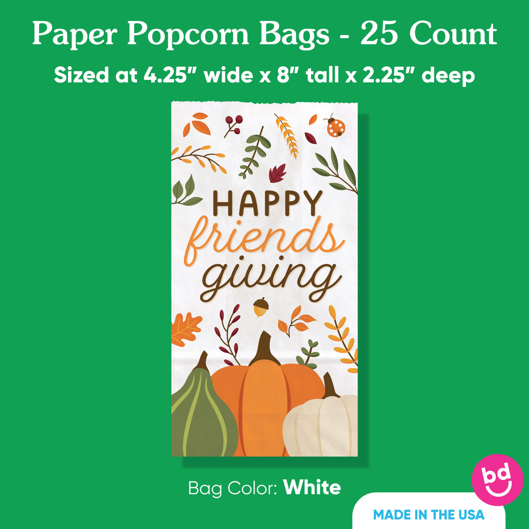 Popcorn Bags - Happy Friends Thanksgiving - 25 Ct