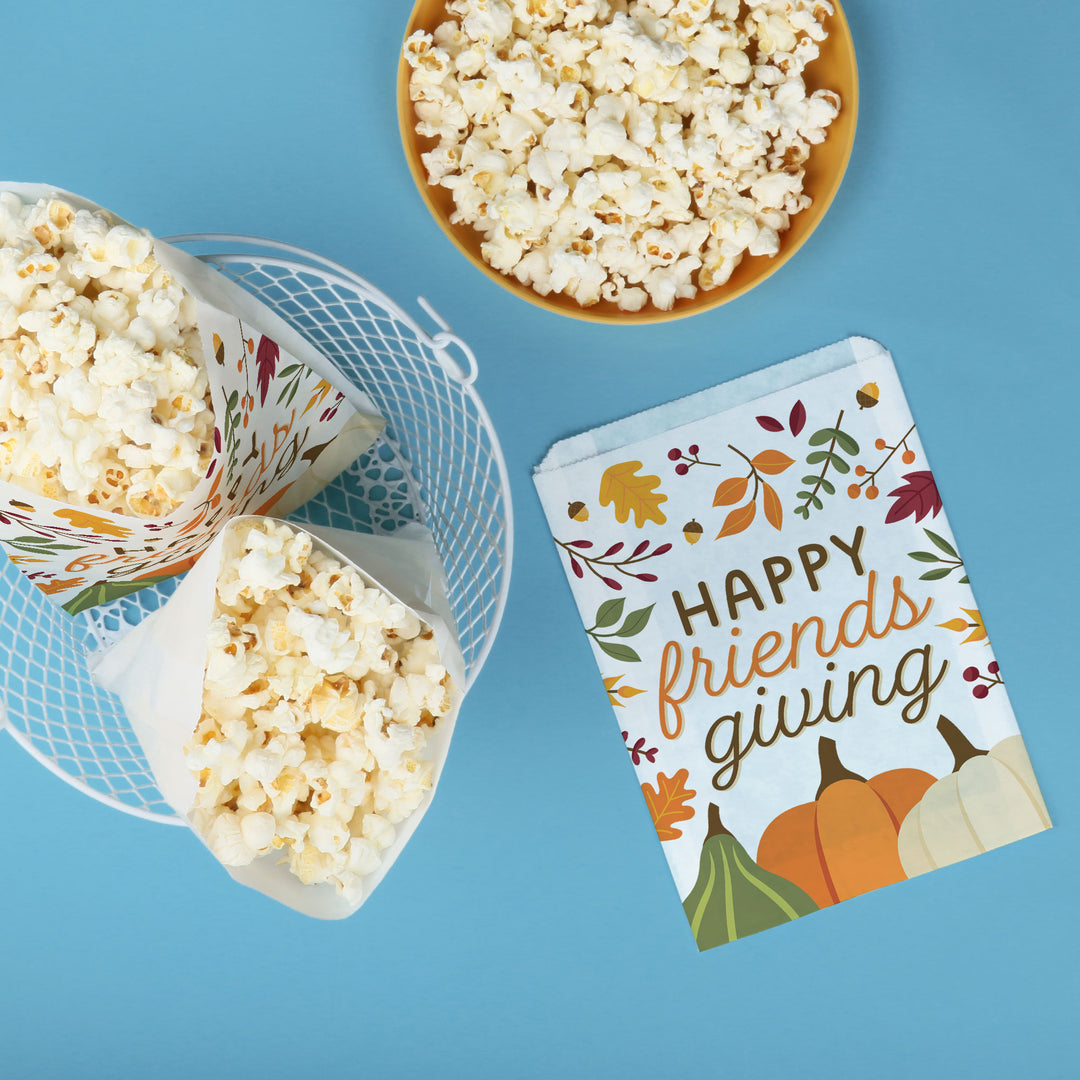 Paper Treat Bags - Fall Friends Thanksgiving - 25 Ct