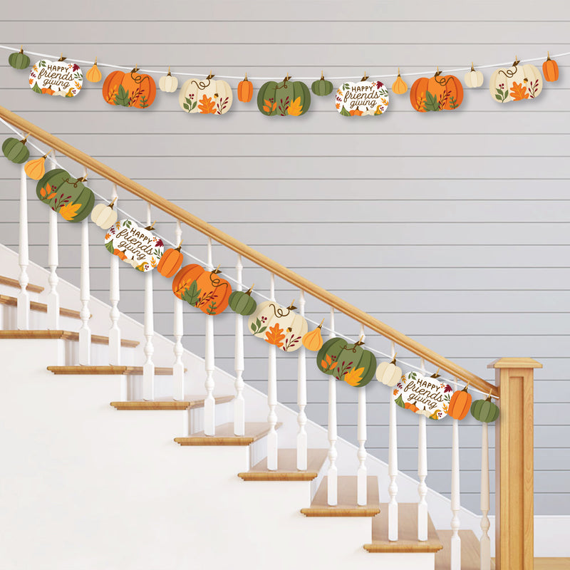Fall Friends Thanksgiving - Friendsgiving Party DIY Decorations - Clothespin Garland Banner - 44 Pieces