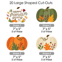 Fall Friends Thanksgiving - Friendsgiving Party DIY Decorations - Clothespin Garland Banner - 44 Pieces