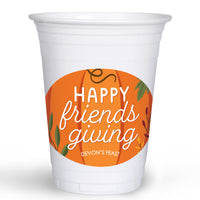 Custom Text Party Cups - Fall Friends Thanksgiving - 16 Ct