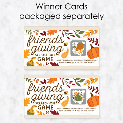 Fall Friends Thanksgiving - Friendsgiving Party Game Scratch Off Cards - 22 Count