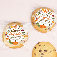 Custom Text Stickers & Clear Cookie Bags - Fall Friends Thanksgiving