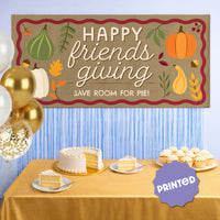 Custom Text Fall Friends Thanksgiving Kraft Banner