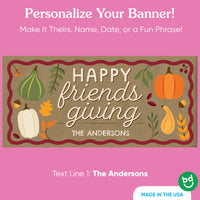Custom Text Fall Friends Thanksgiving Kraft Banner