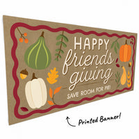 Custom Text Fall Friends Thanksgiving Kraft Banner