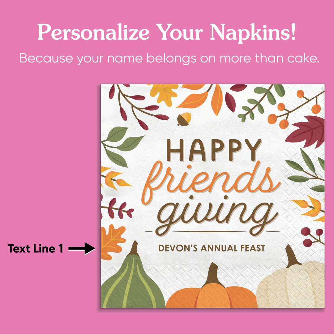 Custom Text Napkins - Fall Friends Thanksgiving