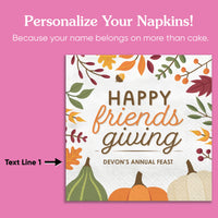 Custom Text Napkins - Fall Friends Thanksgiving