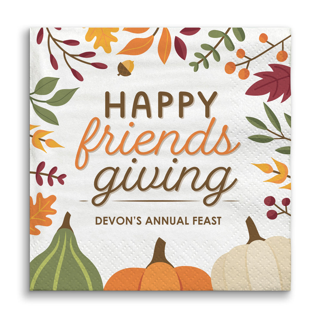 Custom Text Napkins - Fall Friends Thanksgiving