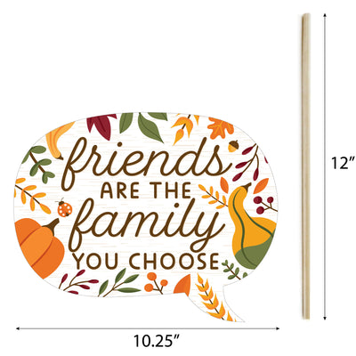 Fall Friends Thanksgiving - Friendsgiving Party Photo Booth Props Kit - 20 Count
