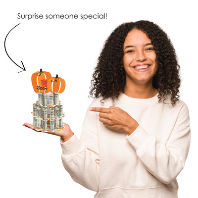 Fall Pumpkin - DIY Halloween or Thanksgiving Party Money Holder Gift - Cash Cake