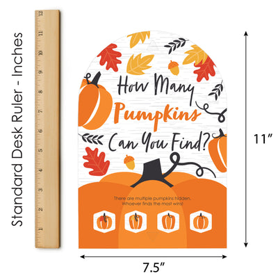 Fall Pumpkin - Halloween or Thanksgiving Party Scavenger Hunt - 1 Stand and 48 Game Pieces - Hide and Find Game