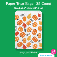 Paper Treat Bags - Fall Pumpkin - 25 Ct