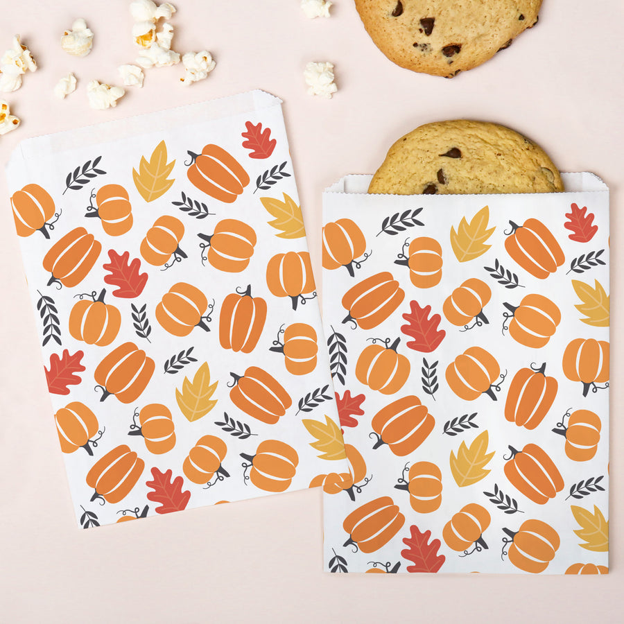 Paper Treat Bags - Fall Pumpkin - 25 Ct