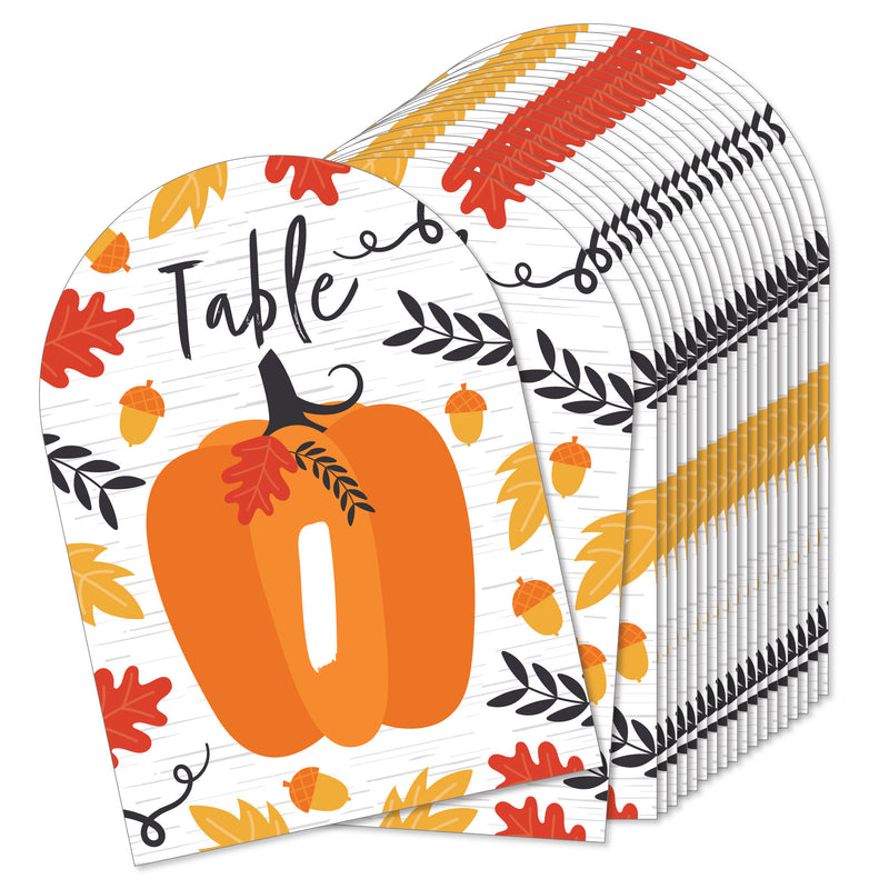 Fall Pumpkin - Halloween or Thanksgiving Party Double-Sided 5 x 7 inches Cards - Table Numbers - 1-20