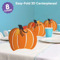 Fall Pumpkin 3D Centerpieces - 8 Ct
