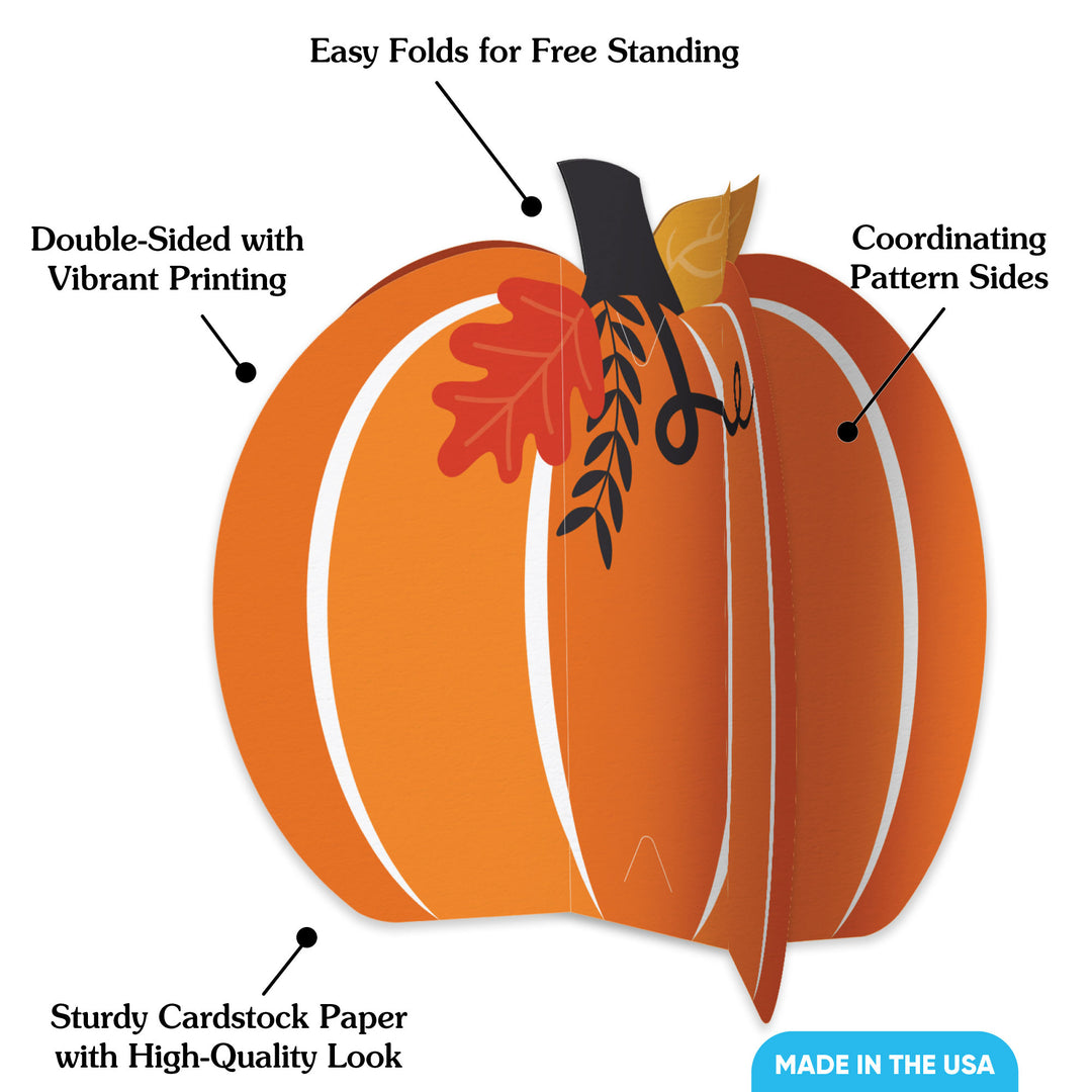 Fall Pumpkin 3D Centerpieces - 8 Ct