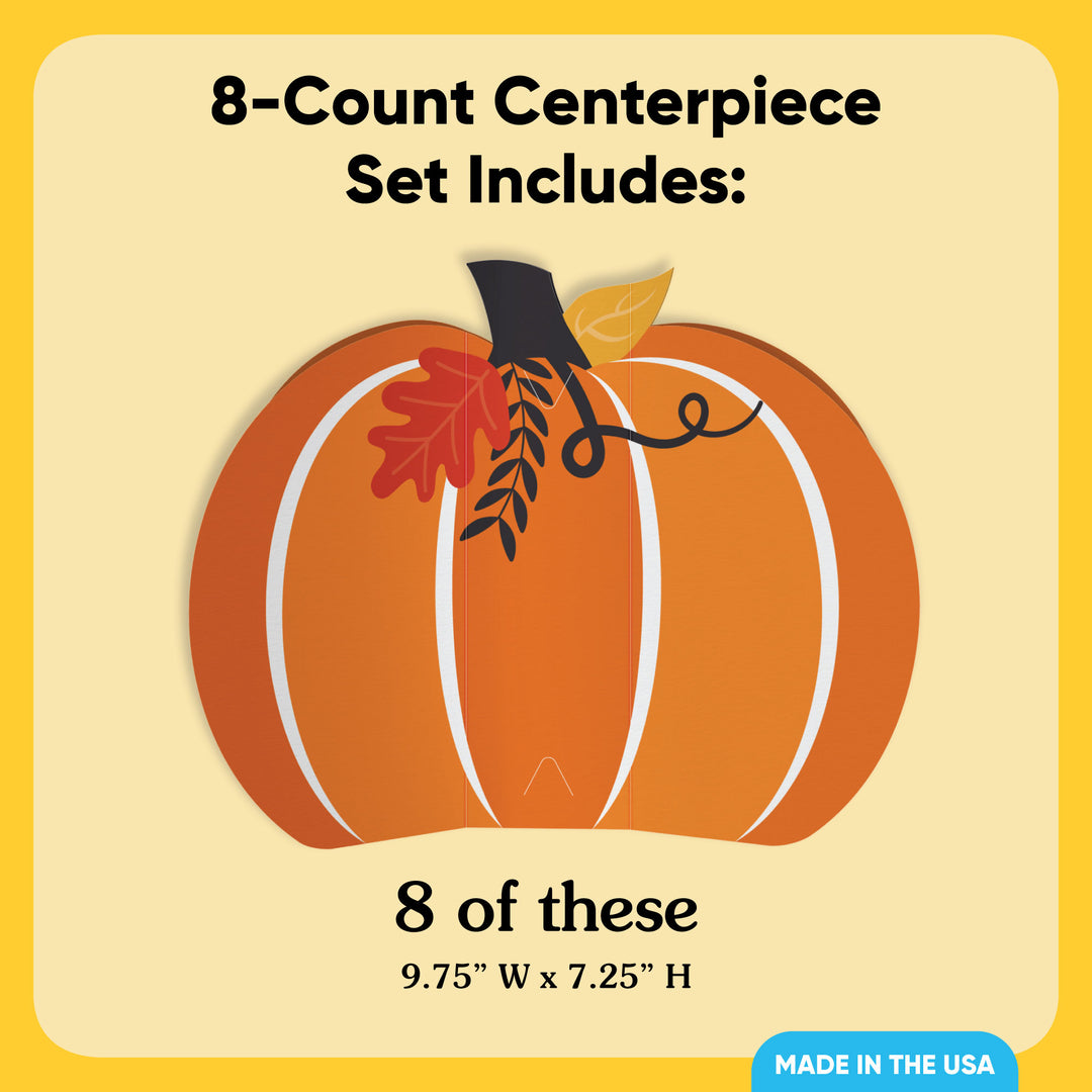 Fall Pumpkin 3D Centerpieces - 8 Ct