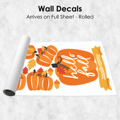 Fall Pumpkin - Peel and Stick Kitchen and Home Decor Vinyl Wall Art Stickers - Wall Decals - Set of 20