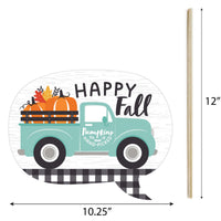 Happy Fall Truck - Harvest Pumpkin Party Photo Booth Props Kit - 20 Count