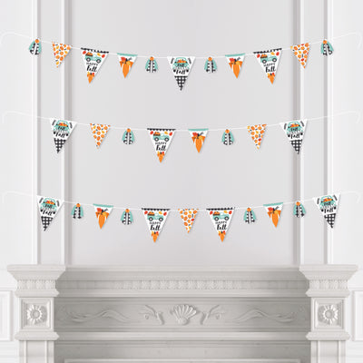 Happy Fall Truck - DIY Harvest Pumpkin Party Pennant Garland Decoration - Triangle Banner - 30 Pieces