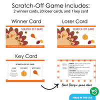 Fall Turkey Scratch Off Cards Game - 22 Ct