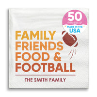 Custom Text Napkins - Family Friends Food and Football