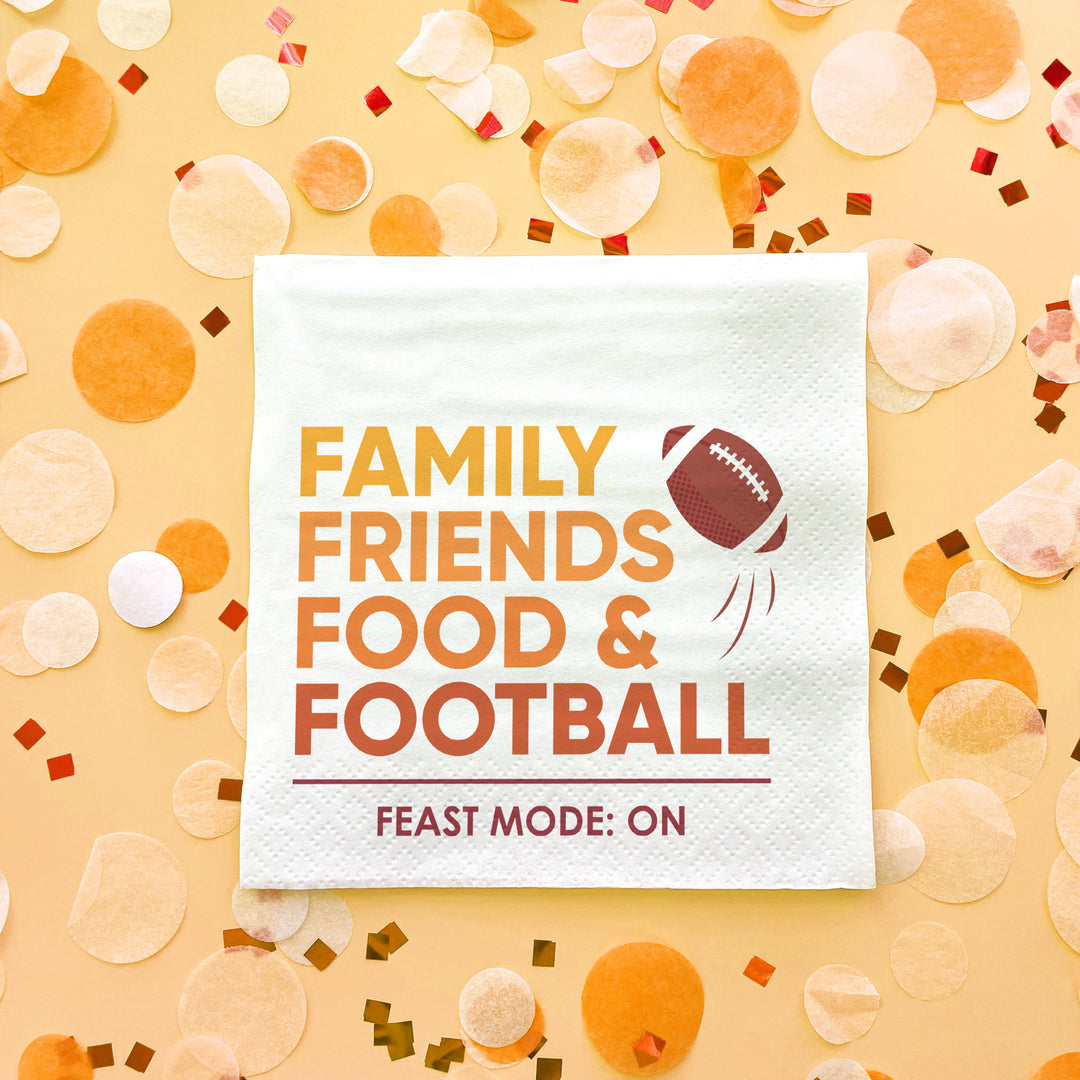 Custom Text Napkins - Family Friends Food and Football