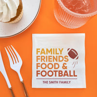 Custom Text Napkins - Family Friends Food and Football