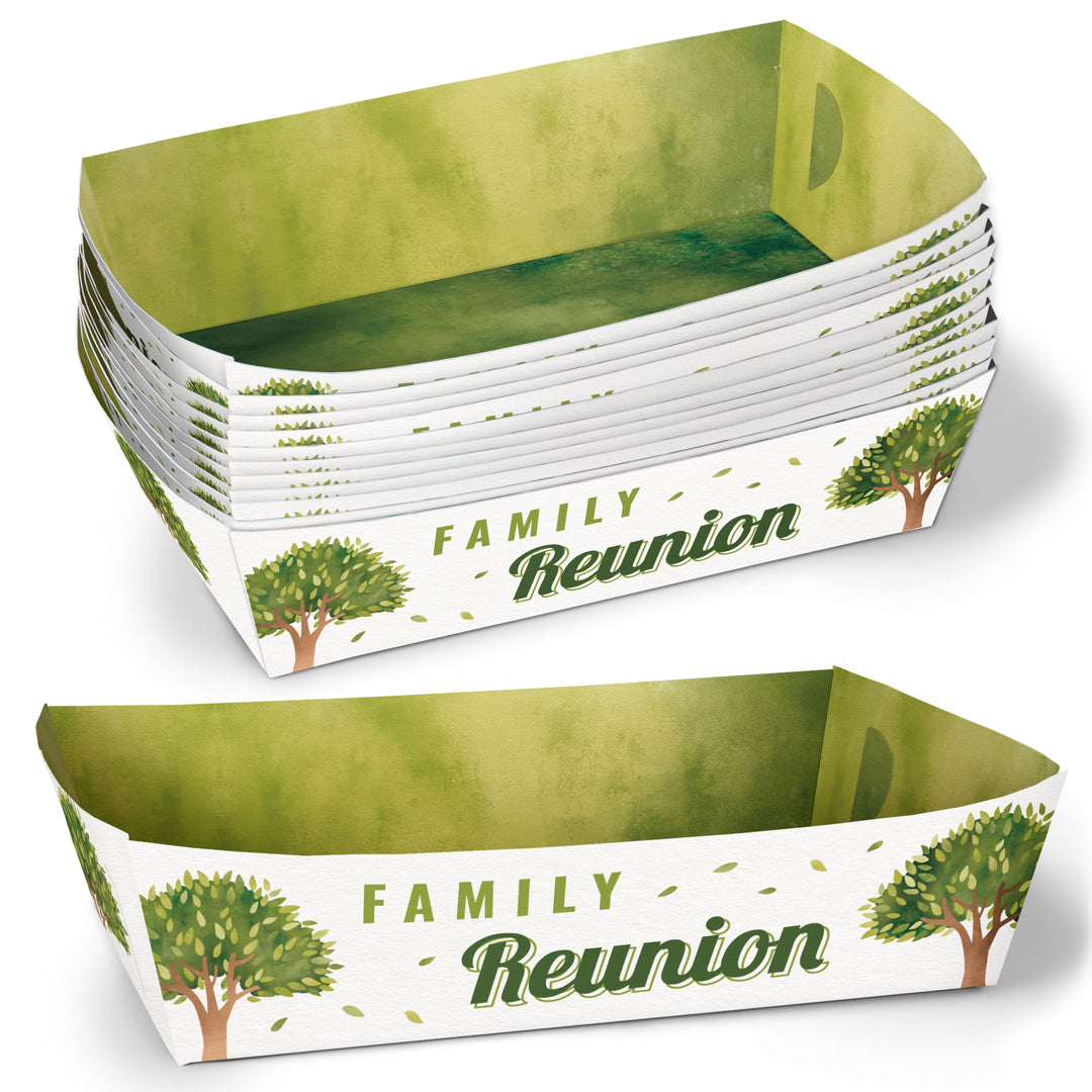 Family Tree Reunion Paper Food Trays - 12 Ct