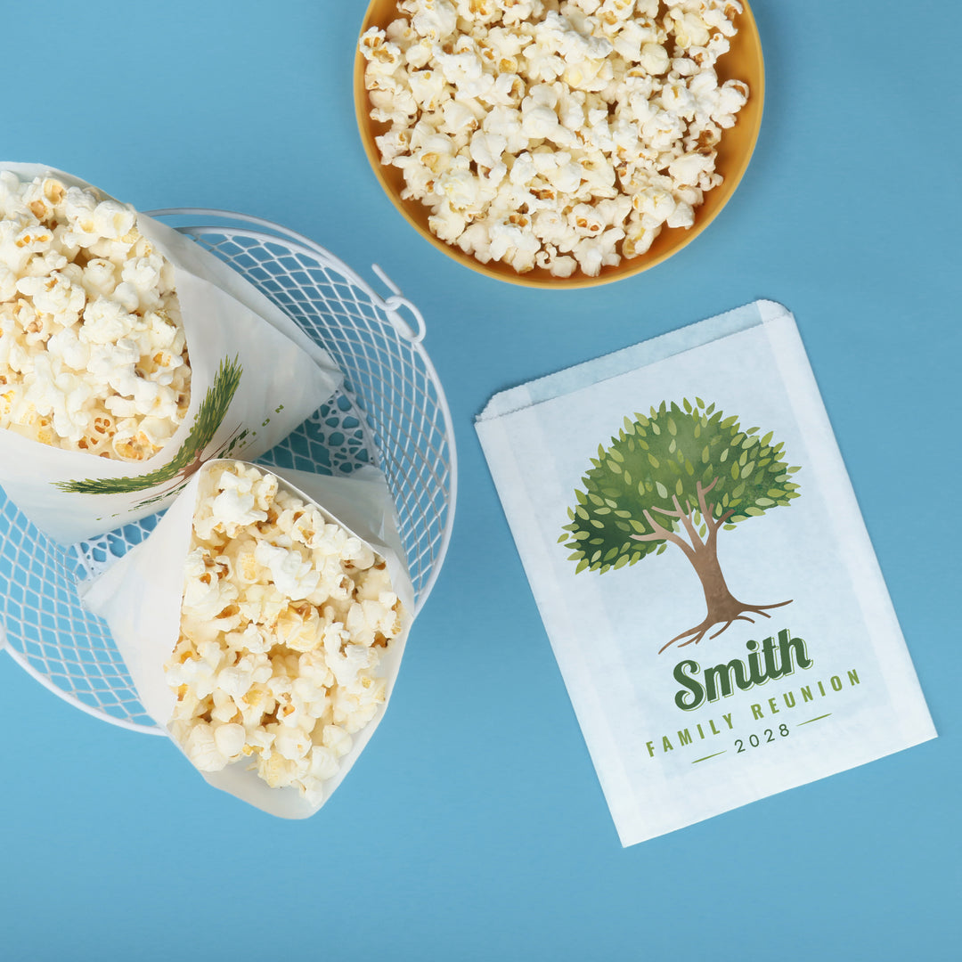 Custom Text Paper Treat Bags - Family Reunion