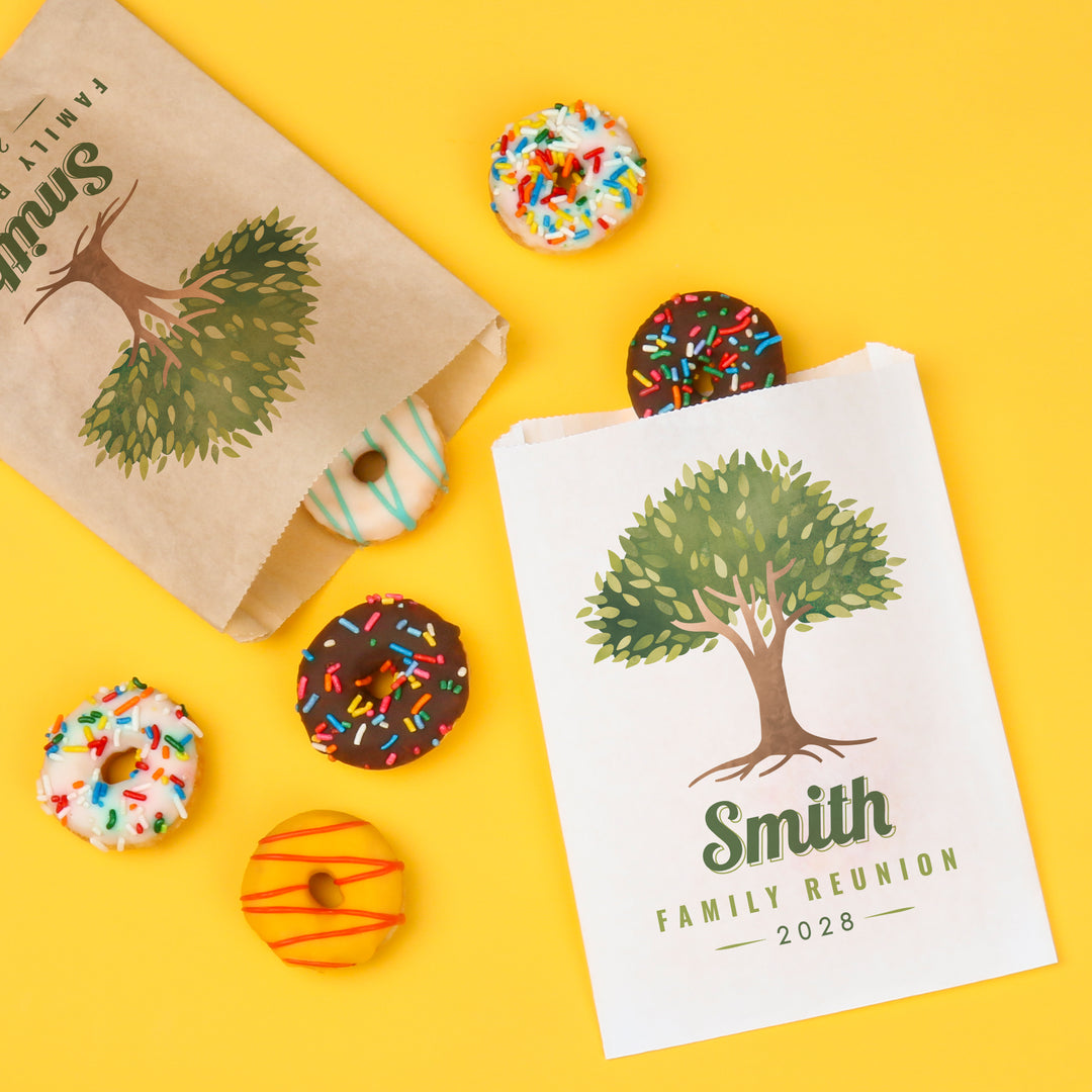 Custom Text Paper Treat Bags - Family Reunion