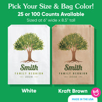 Custom Text Paper Treat Bags - Family Reunion