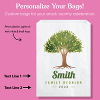 Custom Text Paper Treat Bags - Family Reunion