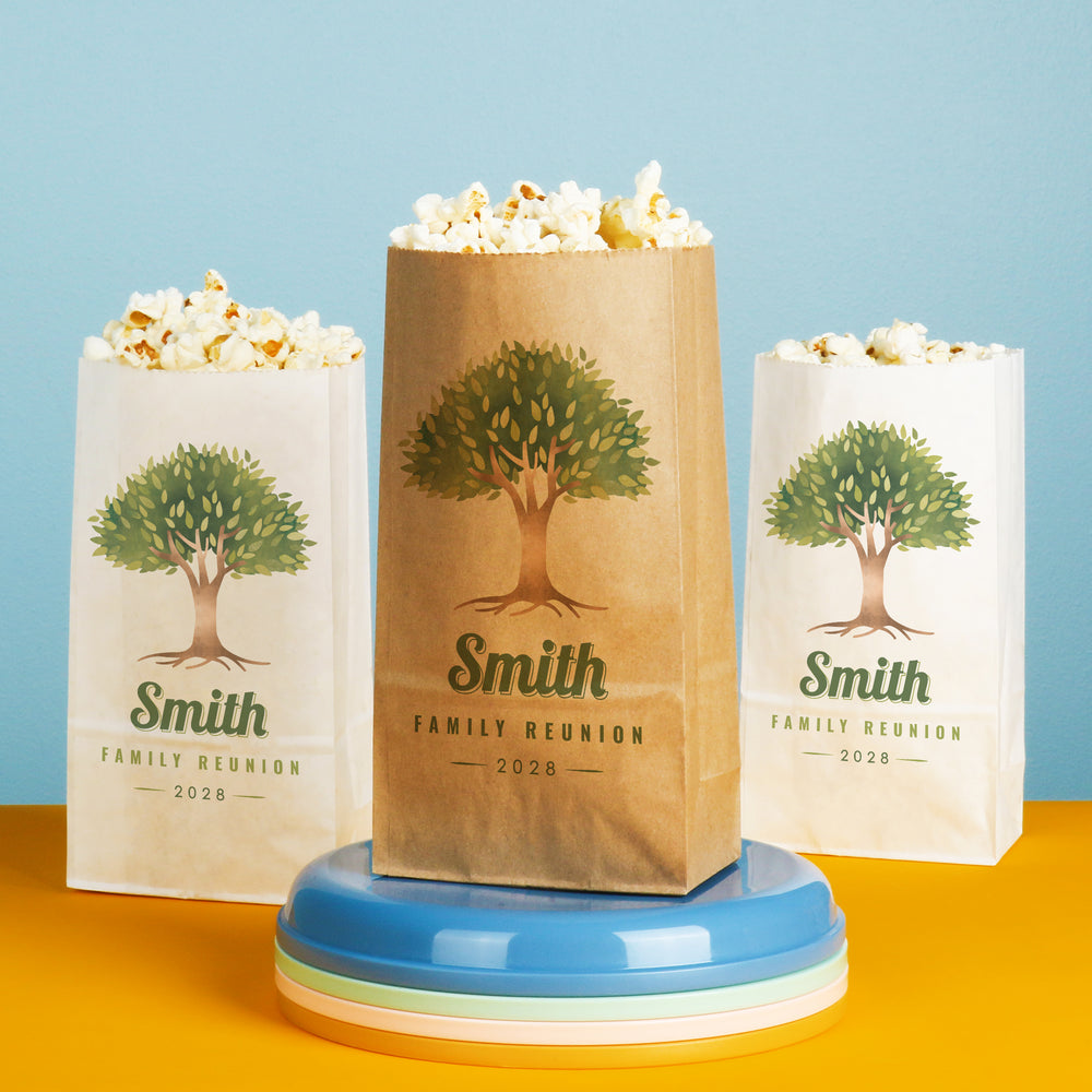 Custom Text Popcorn Bags - Family Reunion