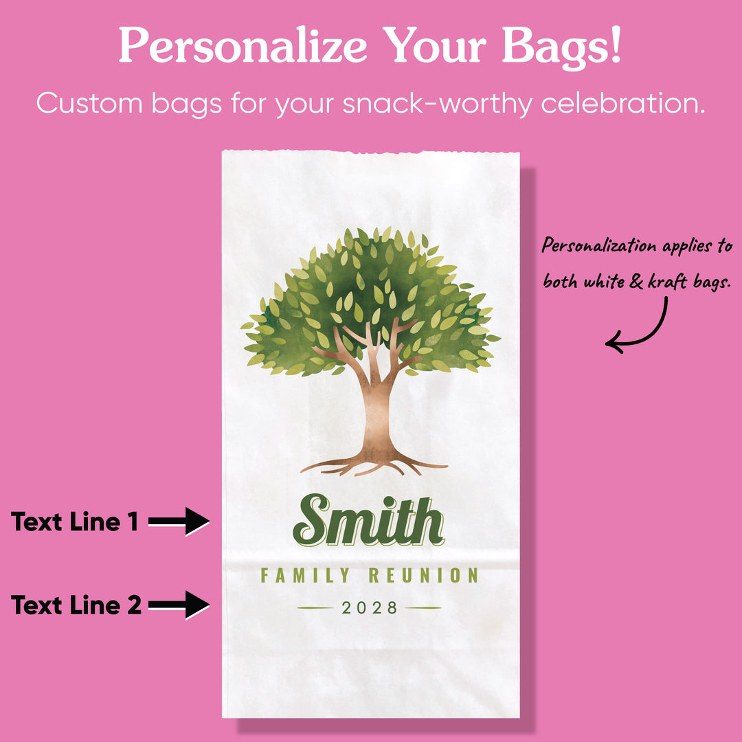 Custom Text Popcorn Bags - Family Reunion