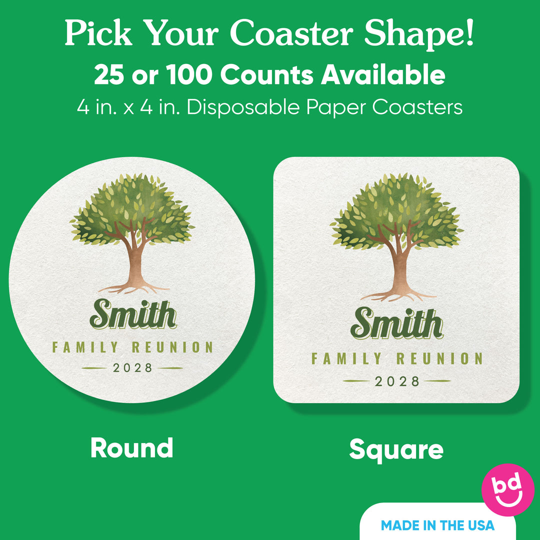 Custom Text Coasters - Family Reunion