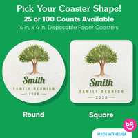 Custom Text Coasters - Family Reunion