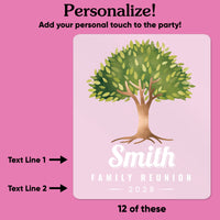 Custom Text Drink Pouches - Family Tree Reunion - 12 Ct