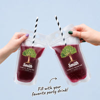 Custom Text Drink Pouches - Family Tree Reunion - 12 Ct