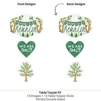 Family Tree Reunion - Family Gathering Party Centerpiece Sticks - Table Toppers - Set of 15
