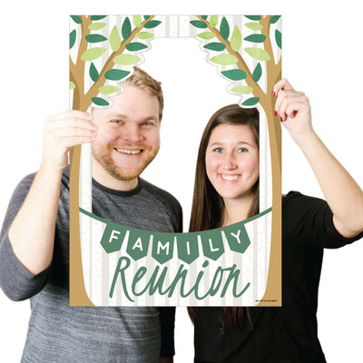 Family Tree Reunion - Family Gathering Party Photo Booth Picture Frame and Props - Printed on Sturdy Material