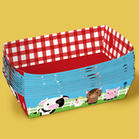 Farm Animals Party Paper Food Trays - 12 Ct
