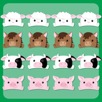 Farm Paper Animal Headbands - 16 Ct