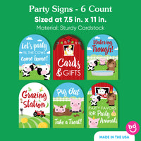 Farm Animals Party Signs Set - 6 Ct
