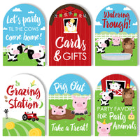 Farm Animals Party Signs Set - 6 Ct